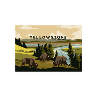 Bison Meadow Yellowstone National Park - Souvenirs & Gifts Souvenirs & Gifts Out West Design