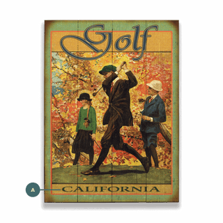 Golden Age of Golf - Wood & Metal Wall Art Wood & Metal Wall Art Meissenburg Designs Wood 9" x 12"