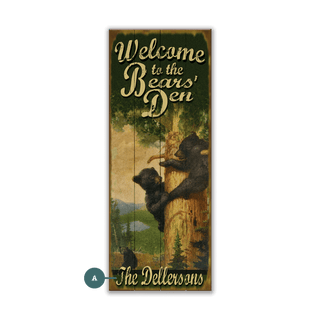 The Bears' Den: Personalized - Wood & Metal Wall Art Wood & Metal Wall Art Meissenburg Designs Wood 7" x 16"