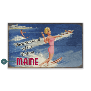 Vacationland of the Nation - Wood & Metal Wall Art Wood & Metal Wall Art Meissenburg Designs Wood 14" x 8"