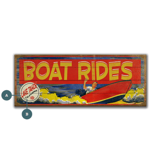 Retro Boat Rides - Wood & Metal Wall Art Wood & Metal Wall Art Meissenburg Designs Wood 16" x 7"