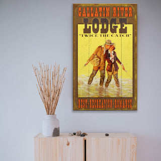 Twice the Catch Lodge - Wood & Metal Wall Art Wood & Metal Wall Art Meissenburg Designs