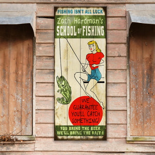 School of Fishing: Personalized - Wood & Metal Wall Art Wood & Metal Wall Art Meissenburg Designs