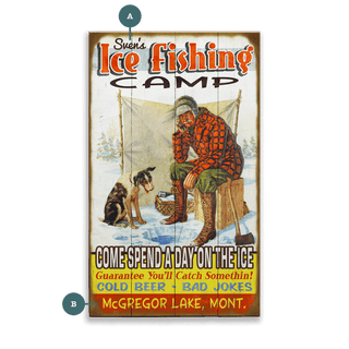 Ice Fishing Camp - Wood & Metal Wall Art Wood & Metal Wall Art Meissenburg Designs Wood 8" x 14"