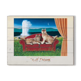 Wolf Dreams in Yellowstone National Park - Wood & Metal Wall Art Wood & Metal Wall Art Monte Dolack Wood 23" x 17"