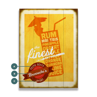 The Finest Mai Tais - Wood & Metal Wall Art Wood & Metal Wall Art Meissenburg Designs Wood 9" x 12"