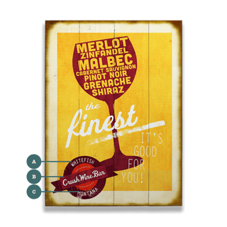 The Finest Red Wines - Wood & Metal Wall Art Wood & Metal Wall Art Meissenburg Designs Wood 9" x 12"