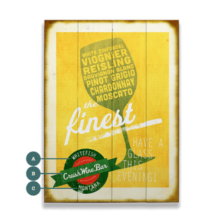 The Finest White Wines - Wood & Metal Wall Art Wood & Metal Wall Art Meissenburg Designs Wood 9" x 12"