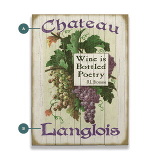 Wine is Bottled Poetry: Personalized - Wood & Metal Wall Art Wood & Metal Wall Art Meissenburg Designs Wood 9" x 12"