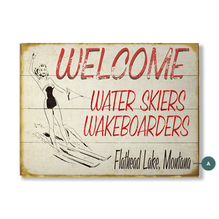 Water Sport Welcome - Wood & Metal Wall Art Wood & Metal Wall Art Meissenburg Designs Wood 12" x 9"
