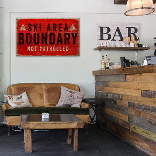 Ski Area Boundary: Generic - Wood & Metal Wall Art Wood & Metal Wall Art Meissenburg Designs
