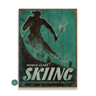 World-Class Skiing - Wood & Metal Wall Art Wood & Metal Wall Art Meissenburg Designs Wood 9" x 12"
