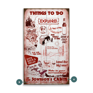 Things to do at the Cabin - Wood & Metal Wall Art Wood & Metal Wall Art Meissenburg Designs Wood 8" x 14"