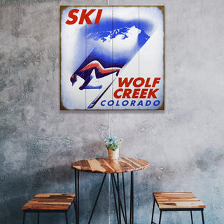 Retro Ski Racer - Wood & Metal Wall Art Wood & Metal Wall Art Meissenburg Designs