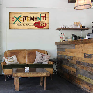 Excitement on Route 66 - Wood & Metal Wall Art Wood & Metal Wall Art Meissenburg Designs