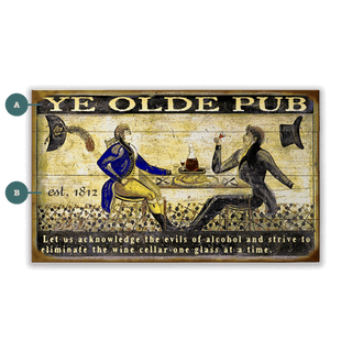 Ye Olde Pub - Wood & Metal Wall Art Wood & Metal Wall Art Meissenburg Designs Wood 14" x 8"