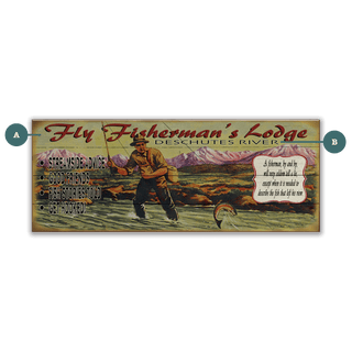 Fly Fisherman's Lodge - Wood & Metal Wall Art Wood & Metal Wall Art Meissenburg Designs Wood 16" x 7"
