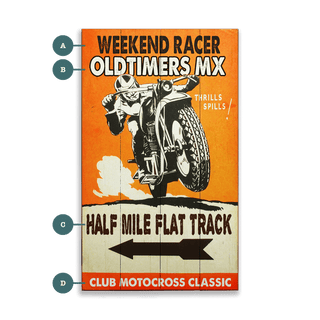Weekend Racer - Wood & Metal Wall Art Wood & Metal Wall Art Meissenburg Designs Wood 8" x 14"