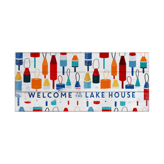 Welcome to the Lakehouse: Generic Buoy - Wood & Metal Wall Art Wood & Metal Wall Art Meissenburg Designs Wood 24" x 10.5"
