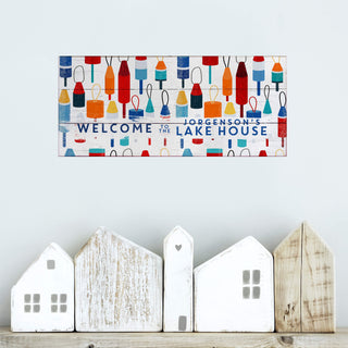 Welcome to the Lakehouse: Personalized Buoy - Wood & Metal Wall Art Wood & Metal Wall Art Meissenburg Designs