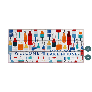 Welcome to the Lakehouse: Personalized Buoy - Wood & Metal Wall Art Wood & Metal Wall Art Meissenburg Designs Wood 24" x 10.5"