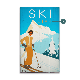 Skiing in Style - Wood & Metal Wall Art Wood & Metal Wall Art Meissenburg Designs Wood 8" x 14"