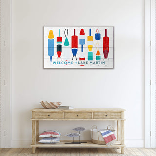 Welcome to the Lake Buoy Sign: Horizontal - Wood & Metal Wall Art Wood & Metal Wall Art Meissenburg Designs