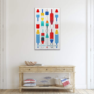 Welcome to the Lake Buoy Sign: Vertical - Wood & Metal Wall Art Wood & Metal Wall Art Meissenburg Designs