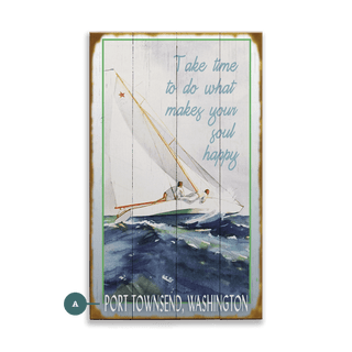 Take Time to Make Your Soul Happy - Wood & Metal Wall Art Wood & Metal Wall Art Meissenburg Designs Wood 8" x 14"