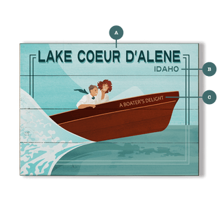 Couple's Boat Ride Bliss - Wood & Metal Wall Art Wood & Metal Wall Art Meissenburg Designs Wood 12" x 9"