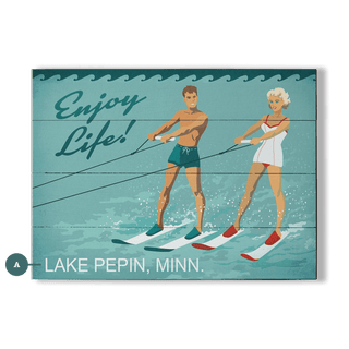 Enjoy Life Skiing - Wood & Metal Wall Art Wood & Metal Wall Art Meissenburg Designs Wood 12" x 9"