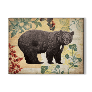 Wildwood Berry Bear - Wood & Metal Wall Art Wood & Metal Wall Art Meissenburg Designs Wood 12" x 9"
