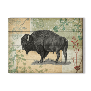 Wildwood Bison - Wood & Metal Wall Art Wood & Metal Wall Art Meissenburg Designs Wood 12" x 9"