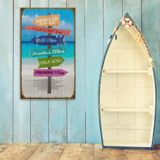 Roadside Wanderings II Custom Signpost - Wood & Metal Wall Art Wood & Metal Wall Art Meissenburg Designs