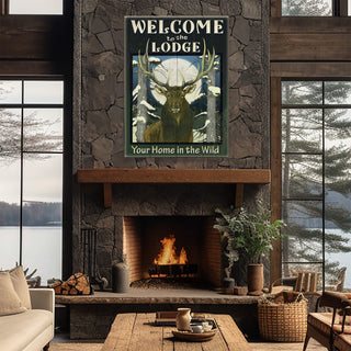 Welcome to the Lodge - Wood & Metal Wall Art Wood & Metal Wall Art Meissenburg Designs
