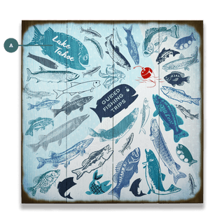 Fishing Frenzy - Wood & Metal Wall Art Wood & Metal Wall Art Meissenburg Designs Wood 10.5" x 10.5"