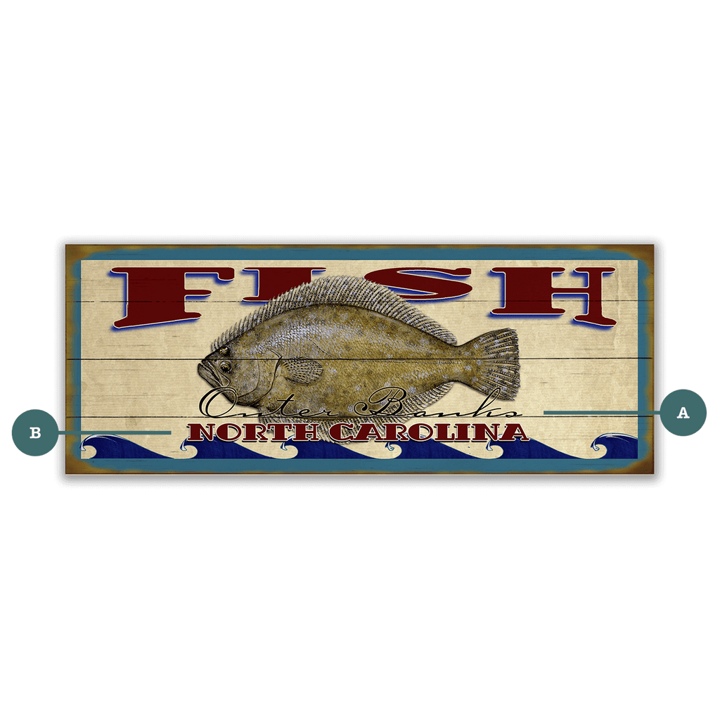 Catch of the Day Saltwater Fishing Sign Wall Decor – Old Wood Signs ...