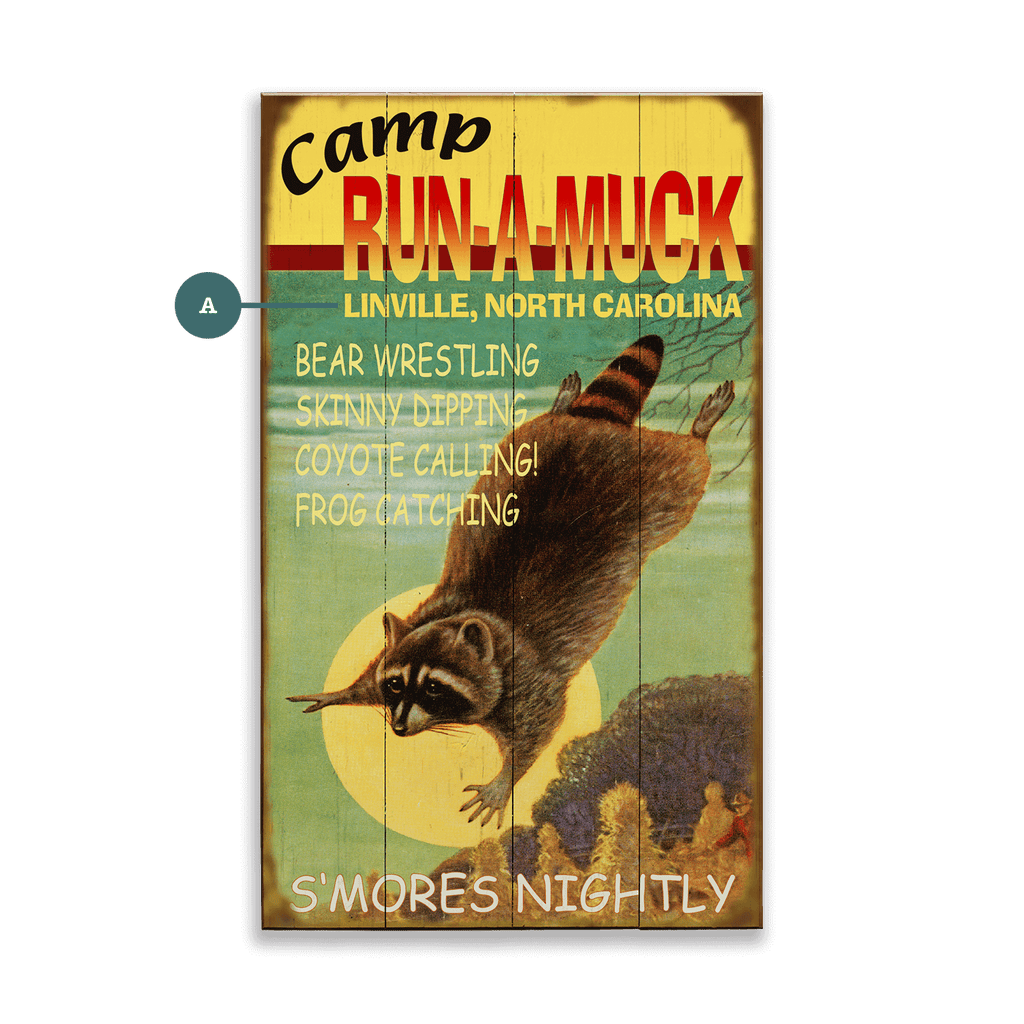 Camp Run-a-Muck - Wood & Metal Wall Art – Old Wood Signs Wholesale