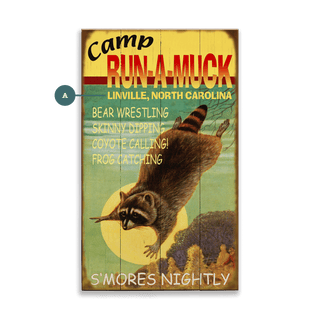 Camp Run-a-Muck - Wood & Metal Wall Art Wood & Metal Wall Art Meissenburg Designs Wood 8" x 14"