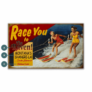 Racing Skiers - Wood & Metal Wall Art Wood & Metal Wall Art Meissenburg Designs Wood 14" x 8"