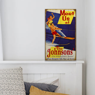 Delightful Skiers - Wood & Metal Wall Art Wood & Metal Wall Art Meissenburg Designs