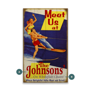 Delightful Skiers - Wood & Metal Wall Art Wood & Metal Wall Art Meissenburg Designs Wood 8" x 14"