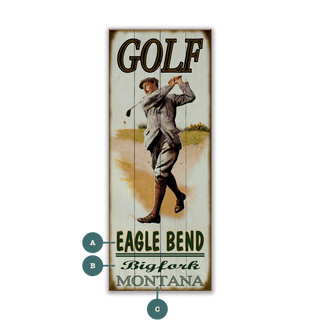Golf at Eagle Bend - Wood & Metal Wall Art Wood & Metal Wall Art Meissenburg Designs Wood 7" x 16"