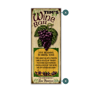 Wine Bar: Personalized - Wood & Metal Wall Art Wood & Metal Wall Art Meissenburg Designs Wood 7" x 16"