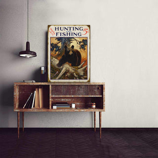 Hunting and Fishing Bear: Generic - Wood & Metal Wall Art Wood & Metal Wall Art Meissenburg Designs