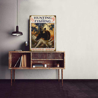 Hunting and Fishing Bear: Personalized - Wood & Metal Wall Art Wood & Metal Wall Art Meissenburg Designs