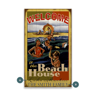 Family Beach House - Wood & Metal Wall Art Wood & Metal Wall Art Meissenburg Designs Wood 8" x 14"