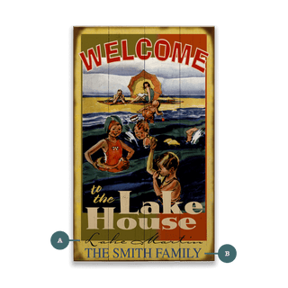Family Lake House - Wood & Metal Wall Art Wood & Metal Wall Art Meissenburg Designs Wood 8" x 14"