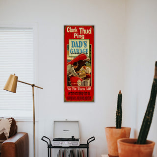 Clunk Thud Ping - Dad's Garage - Wood & Metal Wall Art Wood & Metal Wall Art Meissenburg Designs