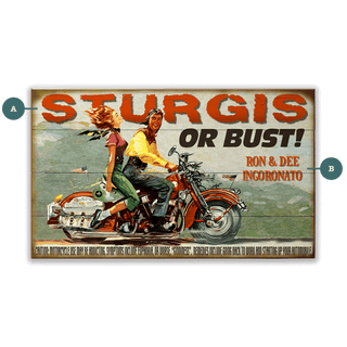 Sturgis or Bust! - Wood & Metal Wall Art Wood & Metal Wall Art Meissenburg Designs Wood 14" x 8"